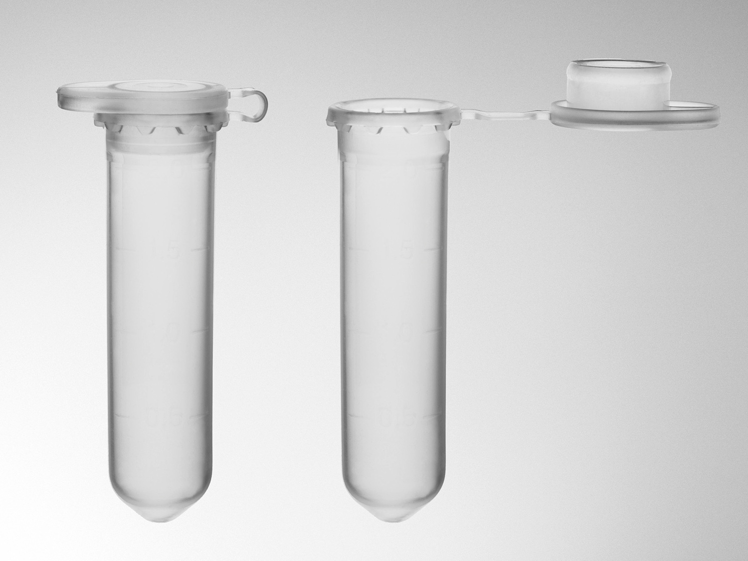 Test tube PP, 2ml, flat cap, round bottom, transparent, machine-sterile, 5000 pcs.