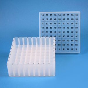 Cryobox PP,  9×9 Cryotube max. 2ml, transparent, 10 pcs