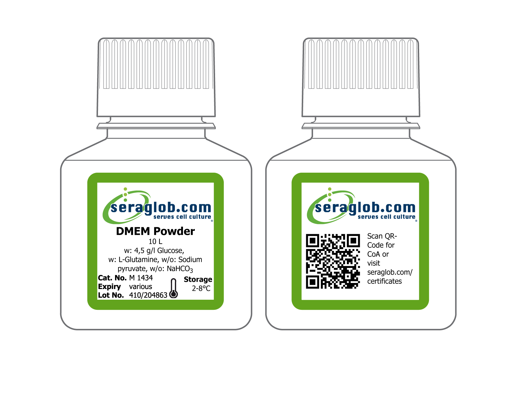 DMEM w: 4,5 g/l Glucose, w: L-Glutamine, w/o: Sodium pyruvate,w/o: NaHCO3, 10 L