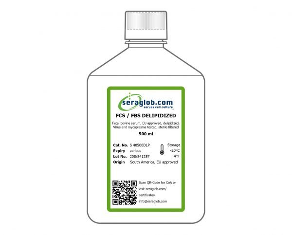 Fetal bovine serum, EU approved, delipidized, 500 ml