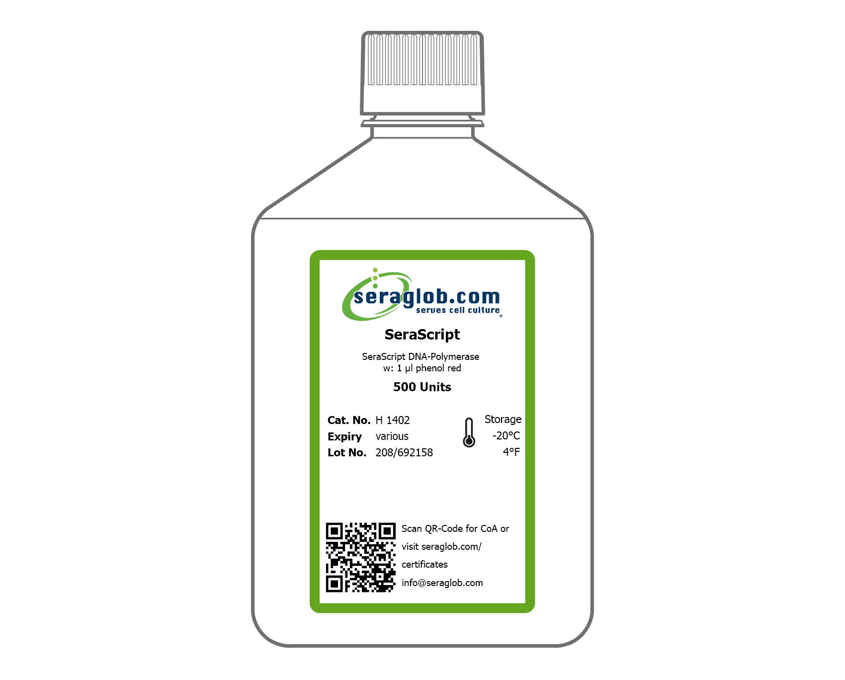 SeraScript DNA-Polymerase w: 1 n/µl phenol red, 500 Units