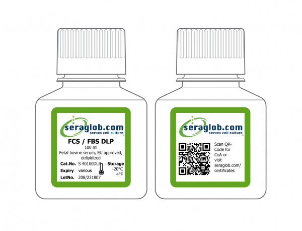Fetal bovine serum, EU approved, delipidized, 100 ml