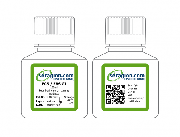 Fetal bovine serum gamma irradiated, 100 ml