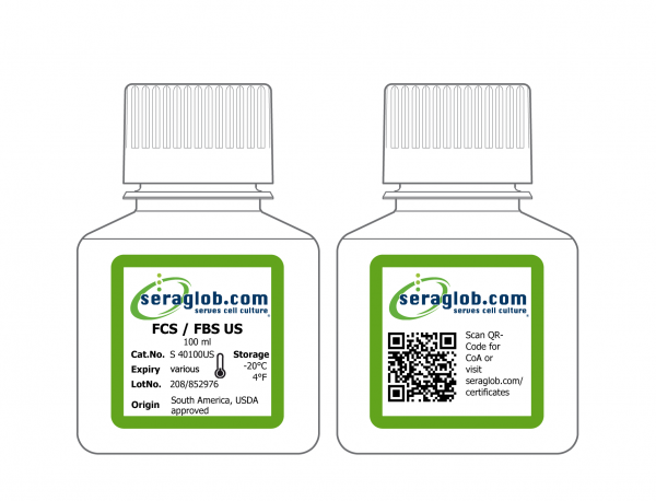 Fetal bovine serum, US admissible, Virus and mycoplasma tested, 100 ml